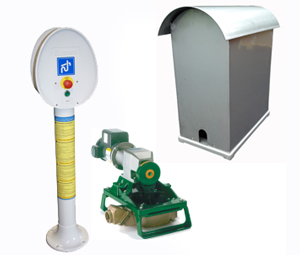 Buddy - sugtömningsstation med membranpump, huv och piedestal.